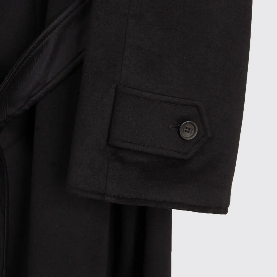 Brioni Reversible Black Cashmere Wool Dress Coat Made in Italy