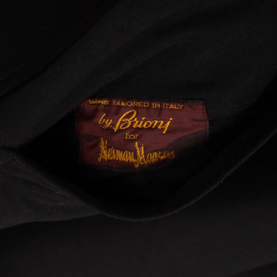 Brioni Reversible Black Cashmere Wool Dress Coat Made in Italy