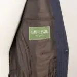 Alan Flusser Custom Suit Size 38 Navy Blue Wool Stripe One Button