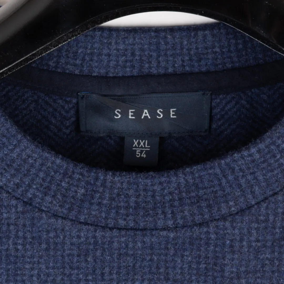 Sease Sweater Size XXL (EU54) Blue Printed Wool Cashmere Blend