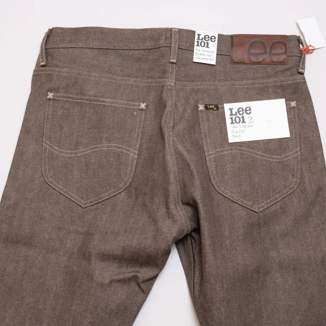 Lee 101 Z Jeans Brown W32 L32 Men Recycled 14oz Selvedge Denim