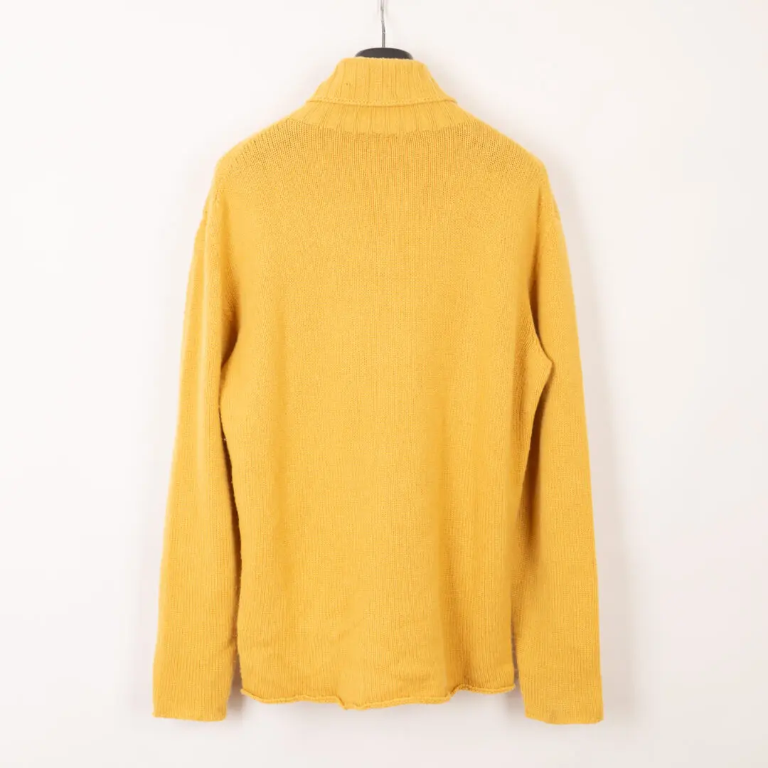 Etro Cashmere Sweater Size L Mustard Yellow Turtleneck Knit