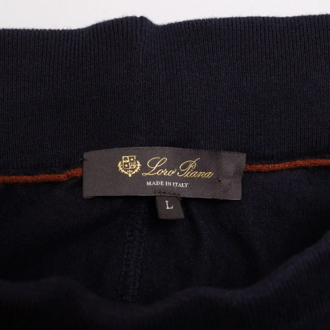 Loro Piana Tracksuit Navy Blue Cashmere Cotton Blend Full Zipper