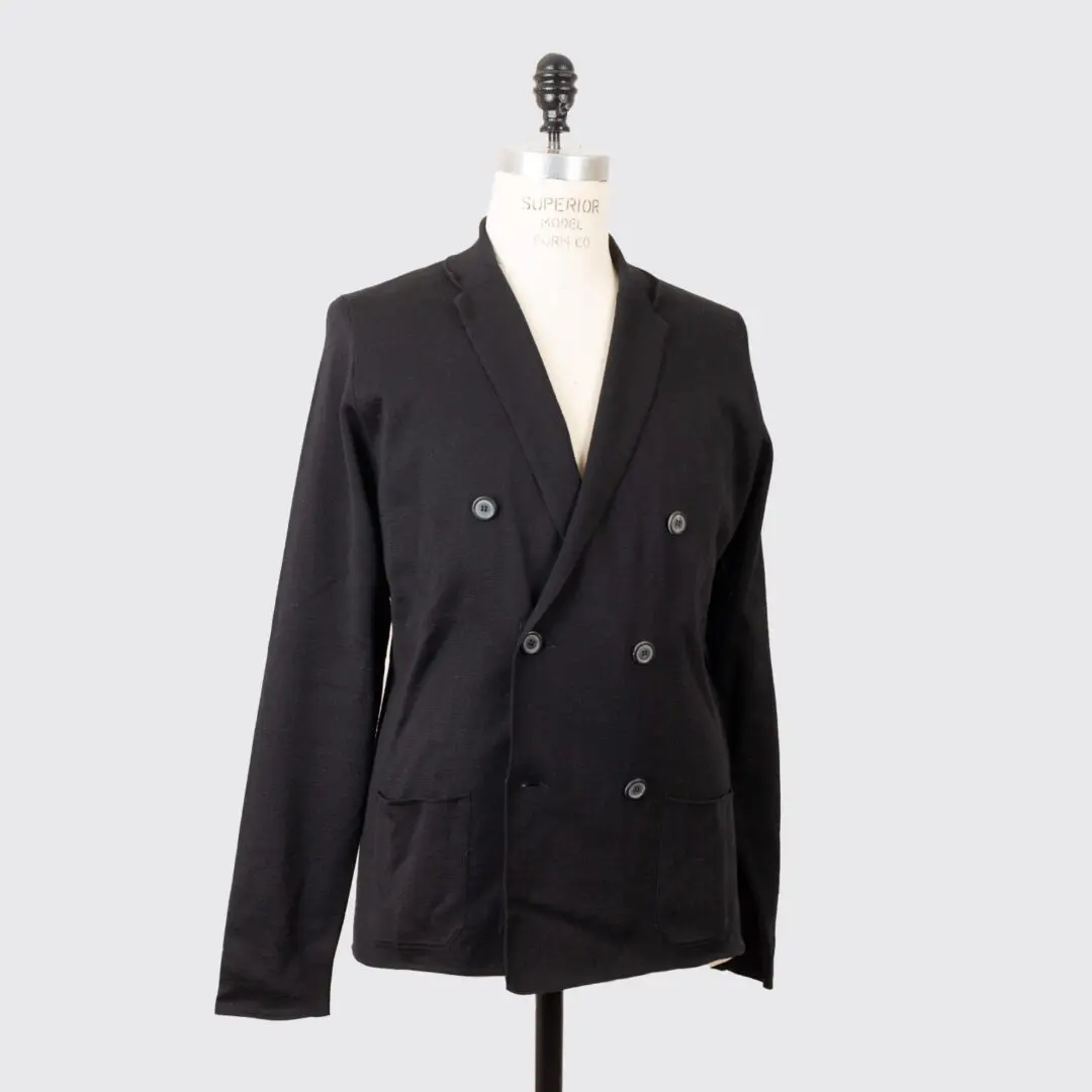 Lanvin Sweater XXL Men Black Merino Wool Double Breasted Cardigan