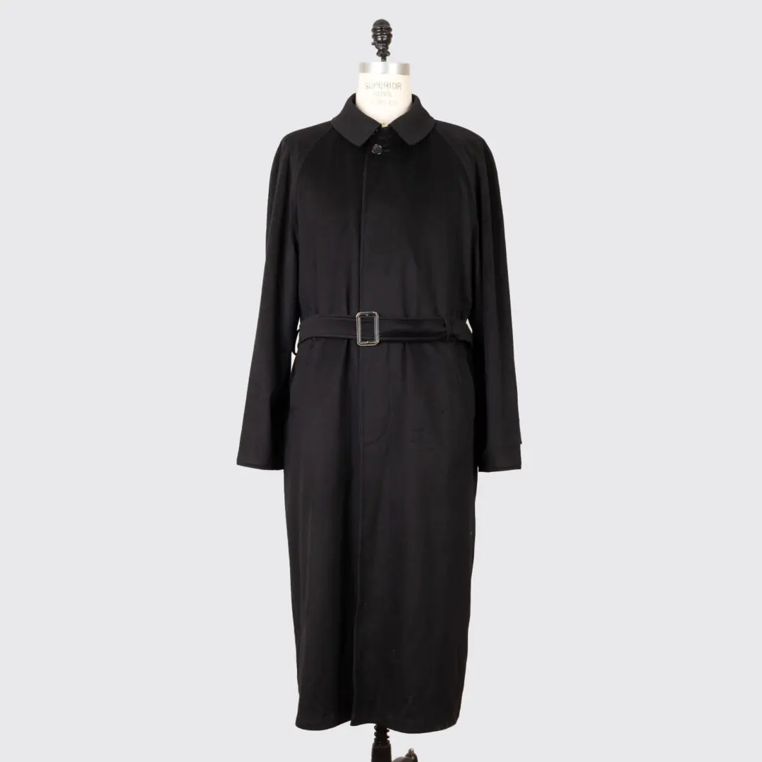 Brioni Reversible Black Cashmere Wool Dress Coat Made in Italy