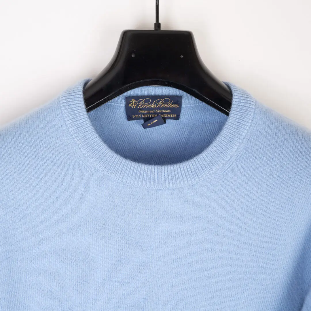 Brooks Brothers Sweater Size L Men Light Blue Scottish Cashmere