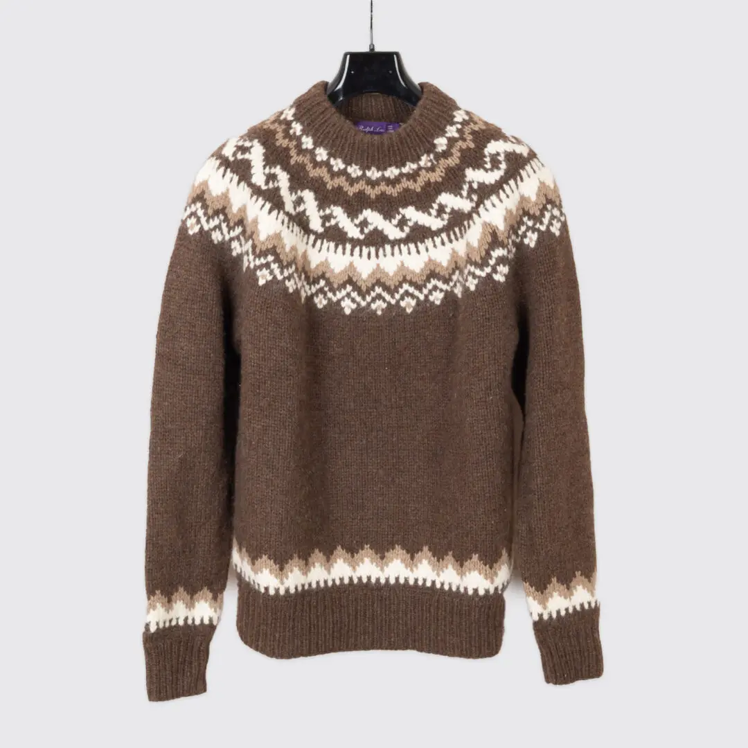 Ralph Lauren Purple Label Size L Men Fair Isle Cashmere Sweater