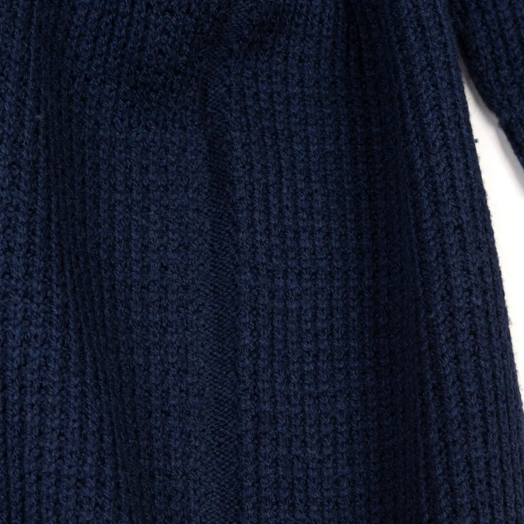 Sease Sweater Midnight Blue Size L Men Virgin Wool Crew Neck Knit