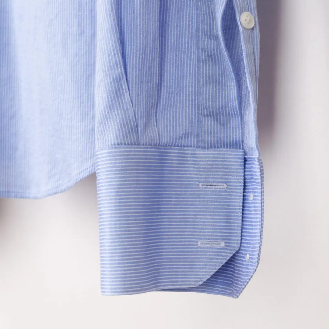 Michael Browne Shirt Light Blue Pinstripe Cotton Button Down