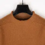 Sease Sweater Size XL Men Tan Textured Knit Virgin Wool Crew Neck