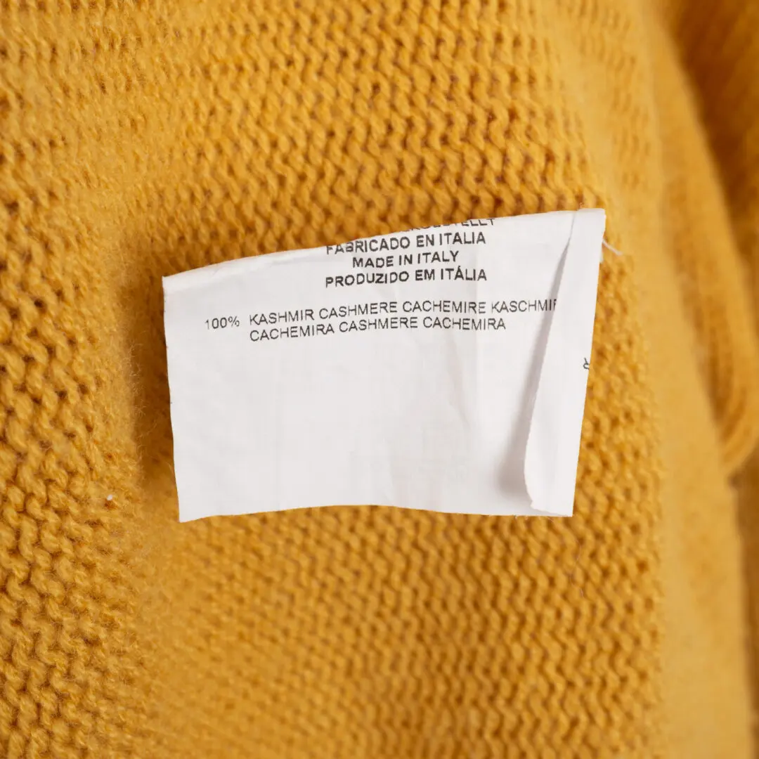 Etro Cashmere Sweater Size L Mustard Yellow Turtleneck Knit