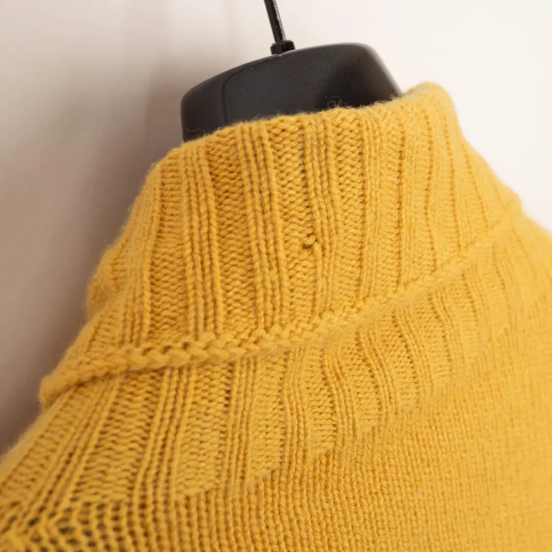 Etro Cashmere Sweater Size L Mustard Yellow Turtleneck Knit