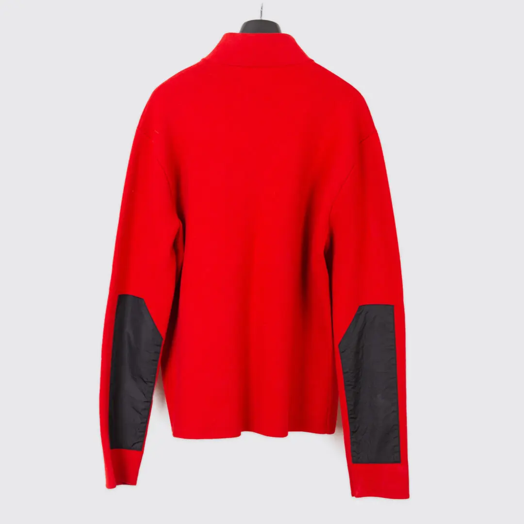 RLX Ralph Lauren Full Zip Sweater XL Red Wool Performance Knit