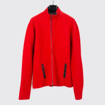 RLX Ralph Lauren Full Zip Sweater XL Red Wool Performance Knit 4