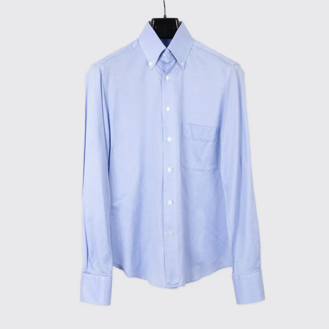 Michael Browne Shirt Light Blue Pinstripe Cotton Button Down