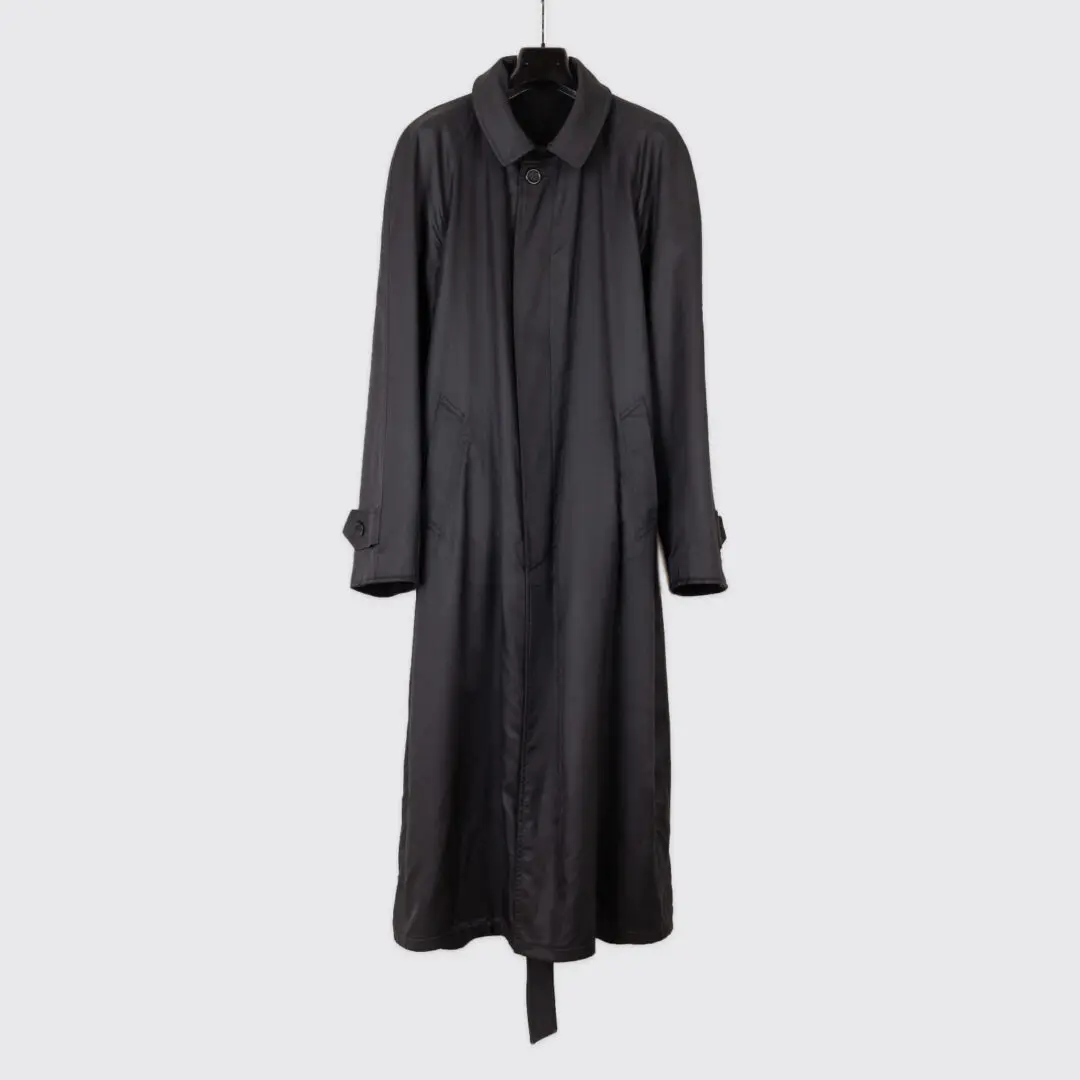 Brioni Reversible Black Cashmere Wool Dress Coat Made in Italy