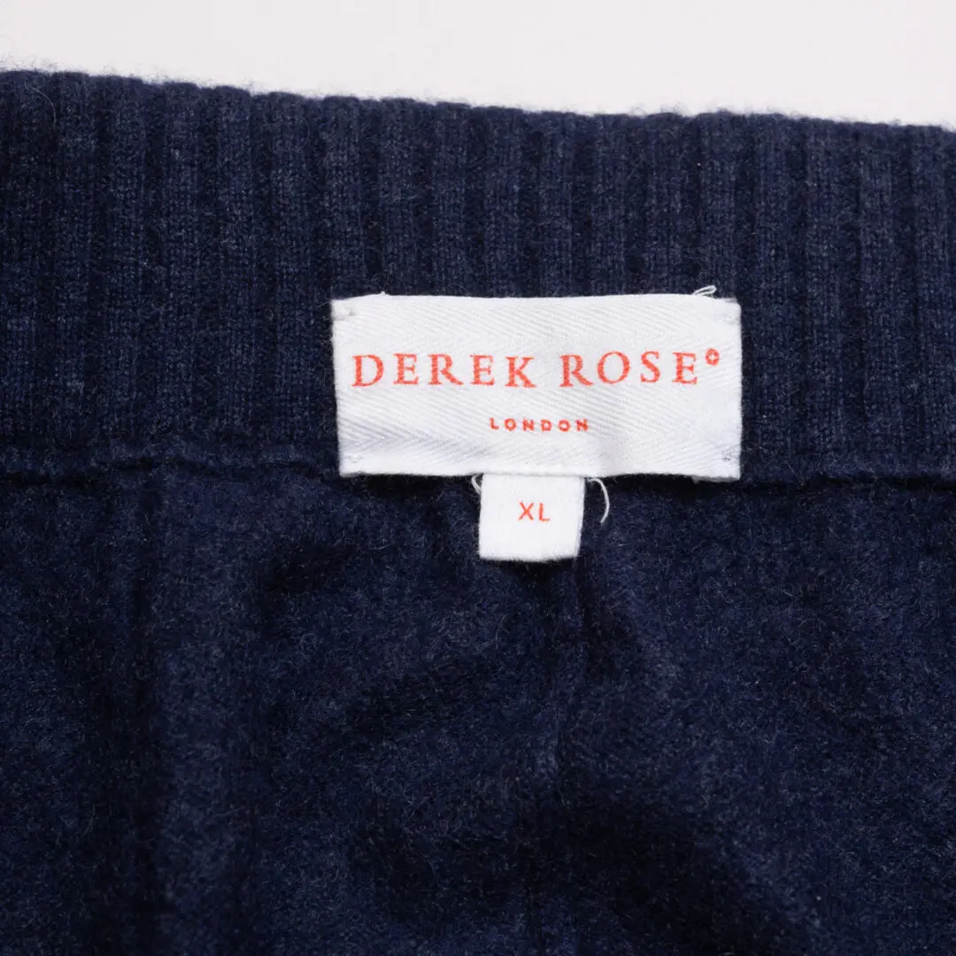 Derek Rose Cashmere Jogger Pant Size XL Navy Blue Lounge Sweats