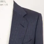 Alan Flusser Custom Suit Size 38 Navy Blue Wool Stripe One Button