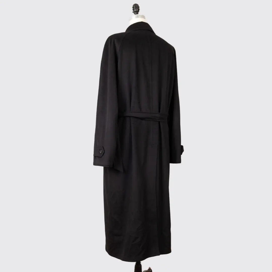 Brioni Reversible Black Cashmere Wool Dress Coat Made in Italy