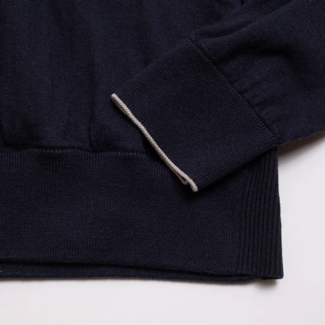 Loro Piana Tracksuit Navy Blue Cashmere Cotton Blend Full Zipper