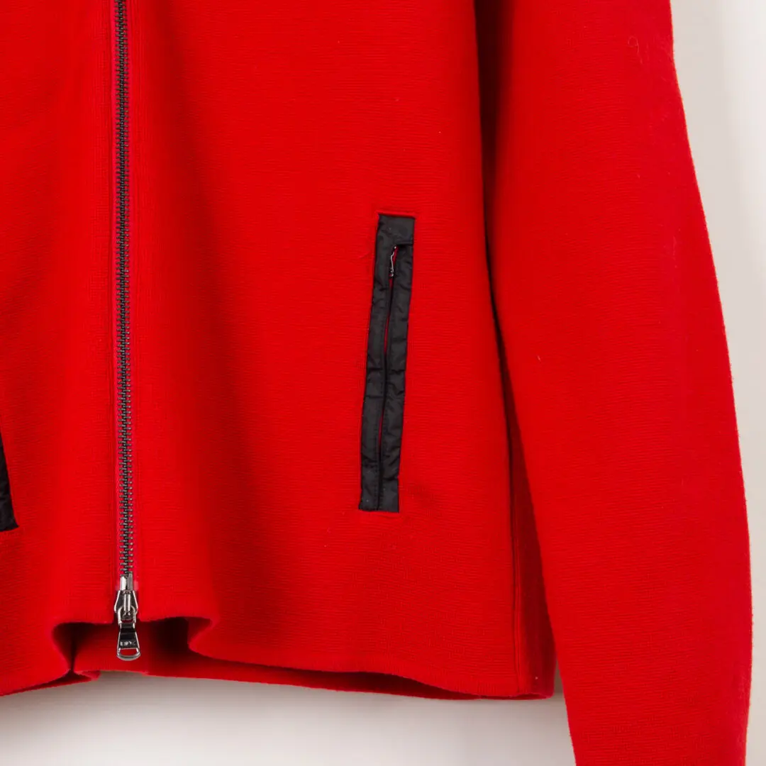 RLX Ralph Lauren Full Zip Sweater XL Red Wool Performance Knit