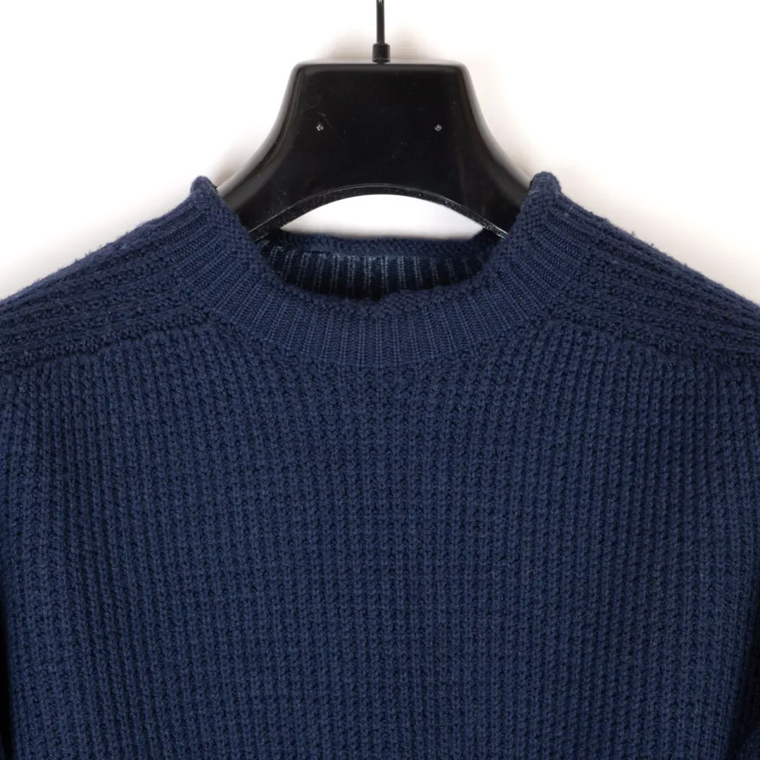 Sease Sweater Midnight Blue Size L Men Virgin Wool Crew Neck Knit