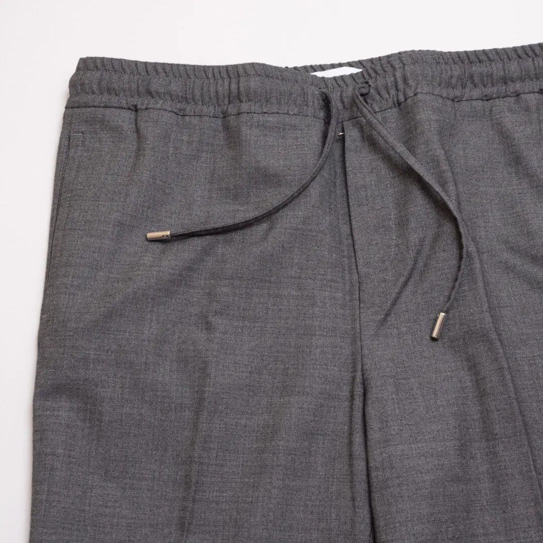 Mr P. Drawstring Trousers W36 Gray Stretch Wool Made in Italy