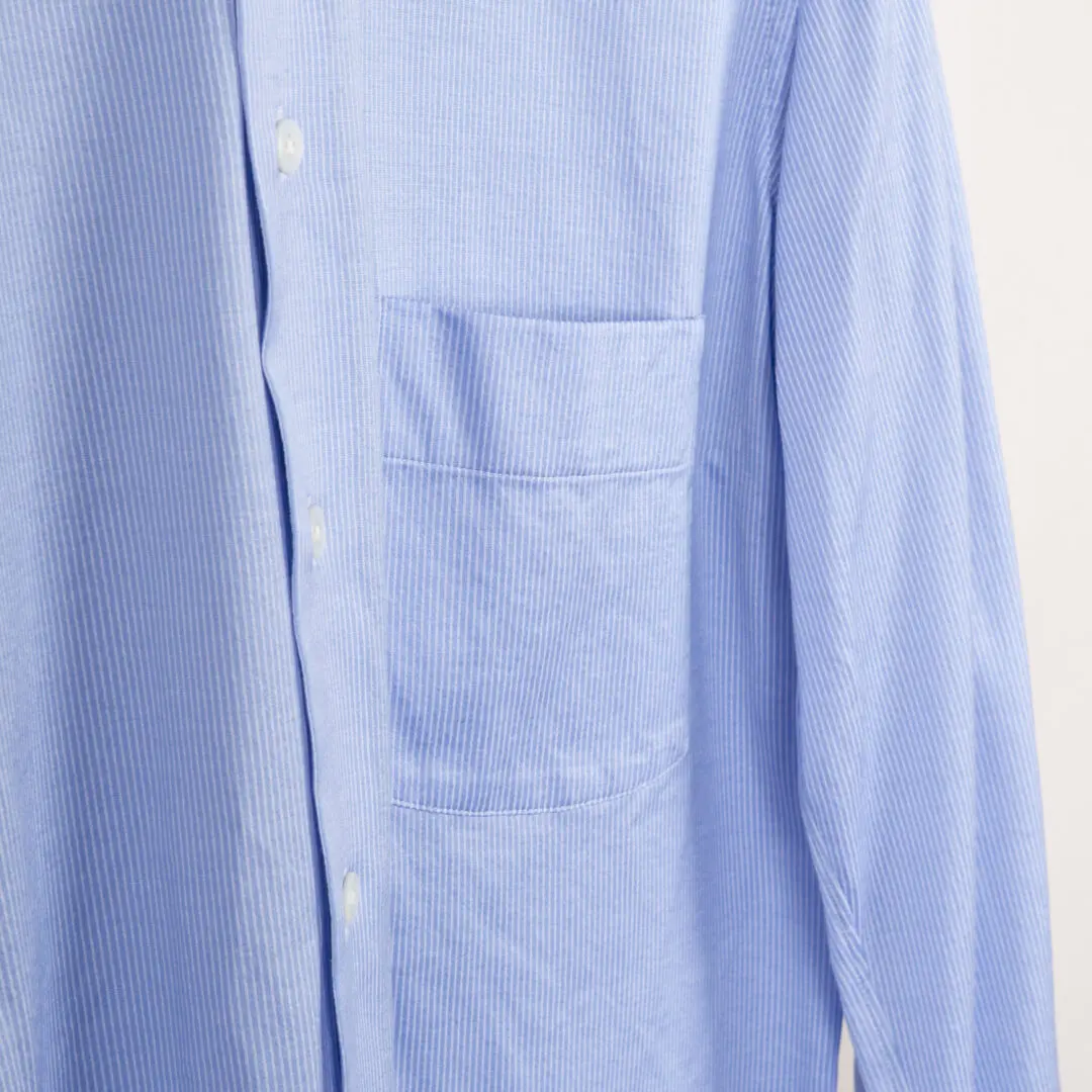 Michael Browne Shirt Light Blue Pinstripe Cotton Button Down