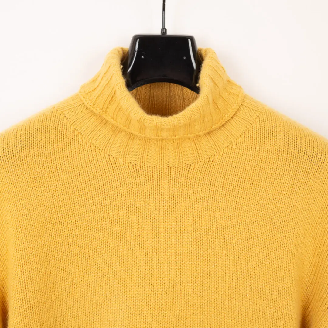 Etro Cashmere Sweater Size L Mustard Yellow Turtleneck Knit