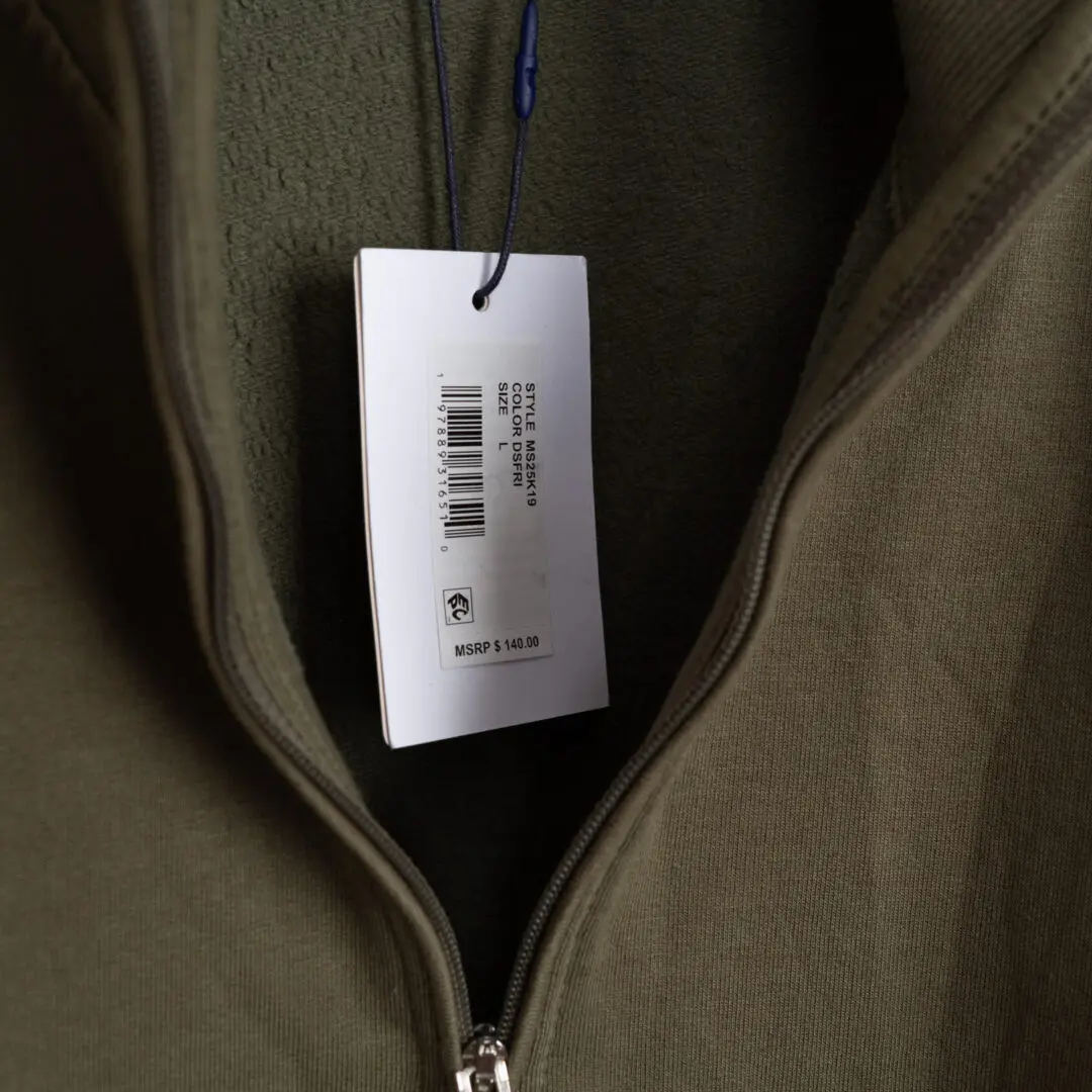 Peter Millar Size L Men Lava Wash Quarter Zip Sweatshirt Olive