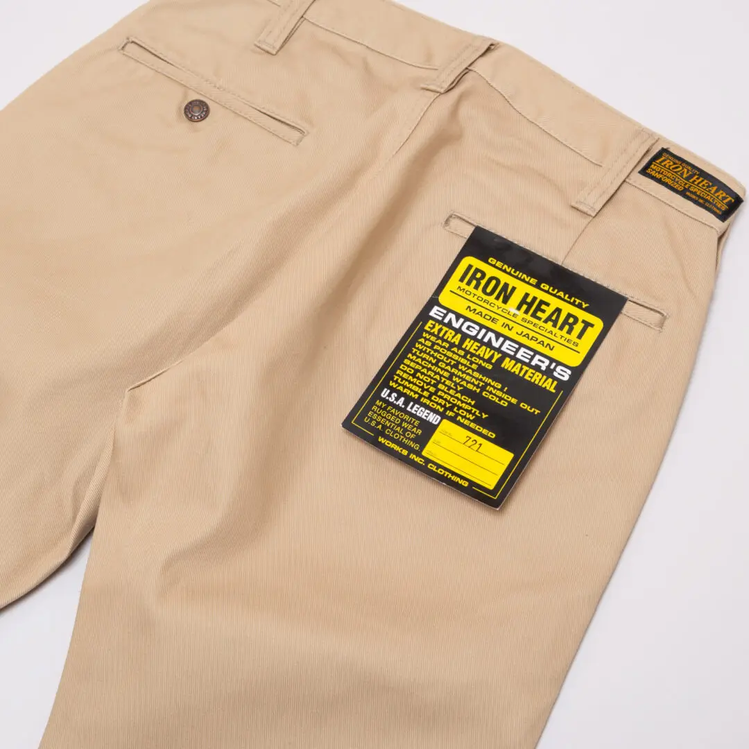 Iron Heart Pant W31 Men 9oz Slim Cotton Tapered Chino IH-721-KHA