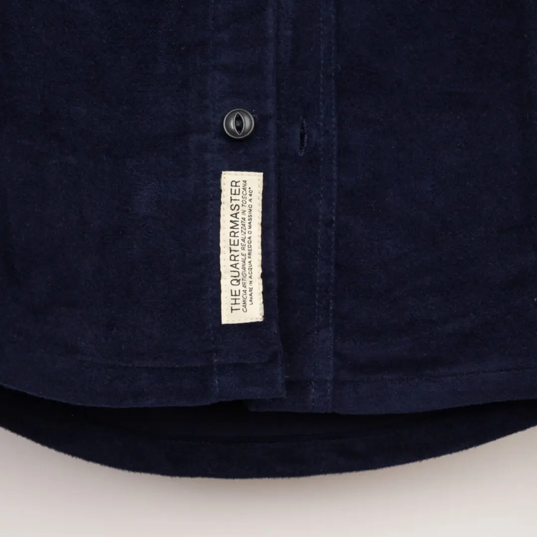 The Quartermaster Moleskin Overshirt Size S Dark Navy Military Shirt Jacket
