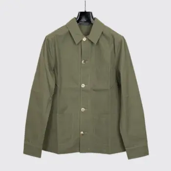 De Bonne Facture Size EU46 Organic Ventile Work Jacket Olive Green
