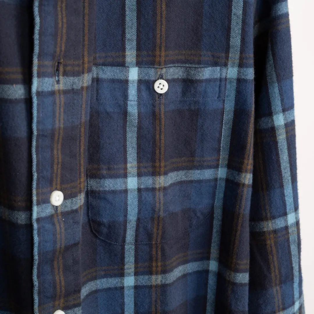 Gitman Vintage Shirt Size 14.5 Blue Japanese Brushed Cotton Twill
