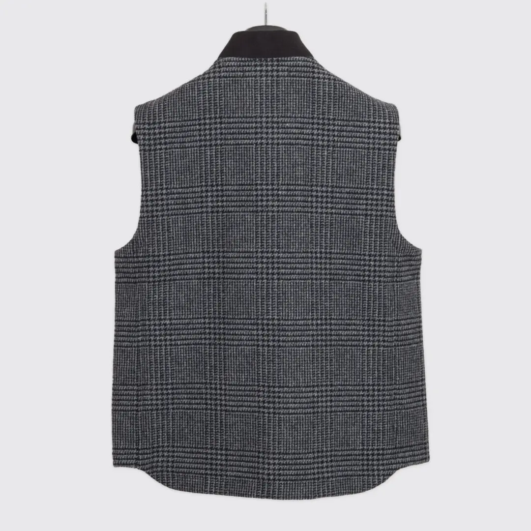 The Workers Club Vest Size S Lovat Navy Glen Plaid Utility Gilet