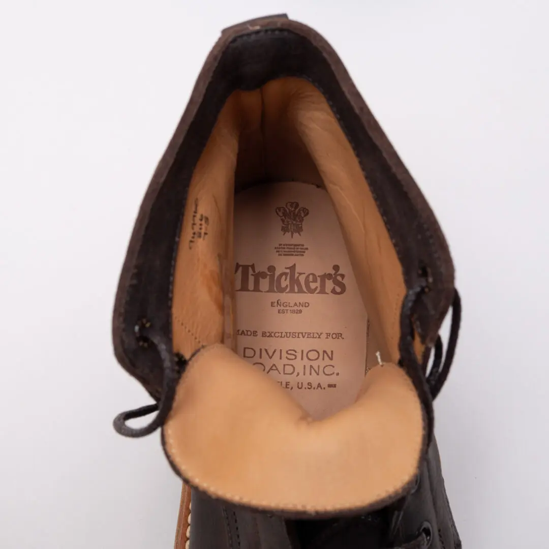 Tricker's Boots Size UK7 Chocolate Brown Kudu Commando Sole Logger