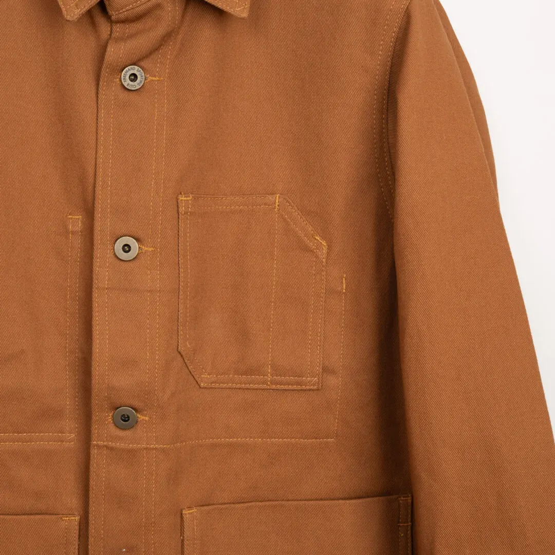 Freemans Sporting Club Size S Men 12oz Denim Chore Jacket Tobacco