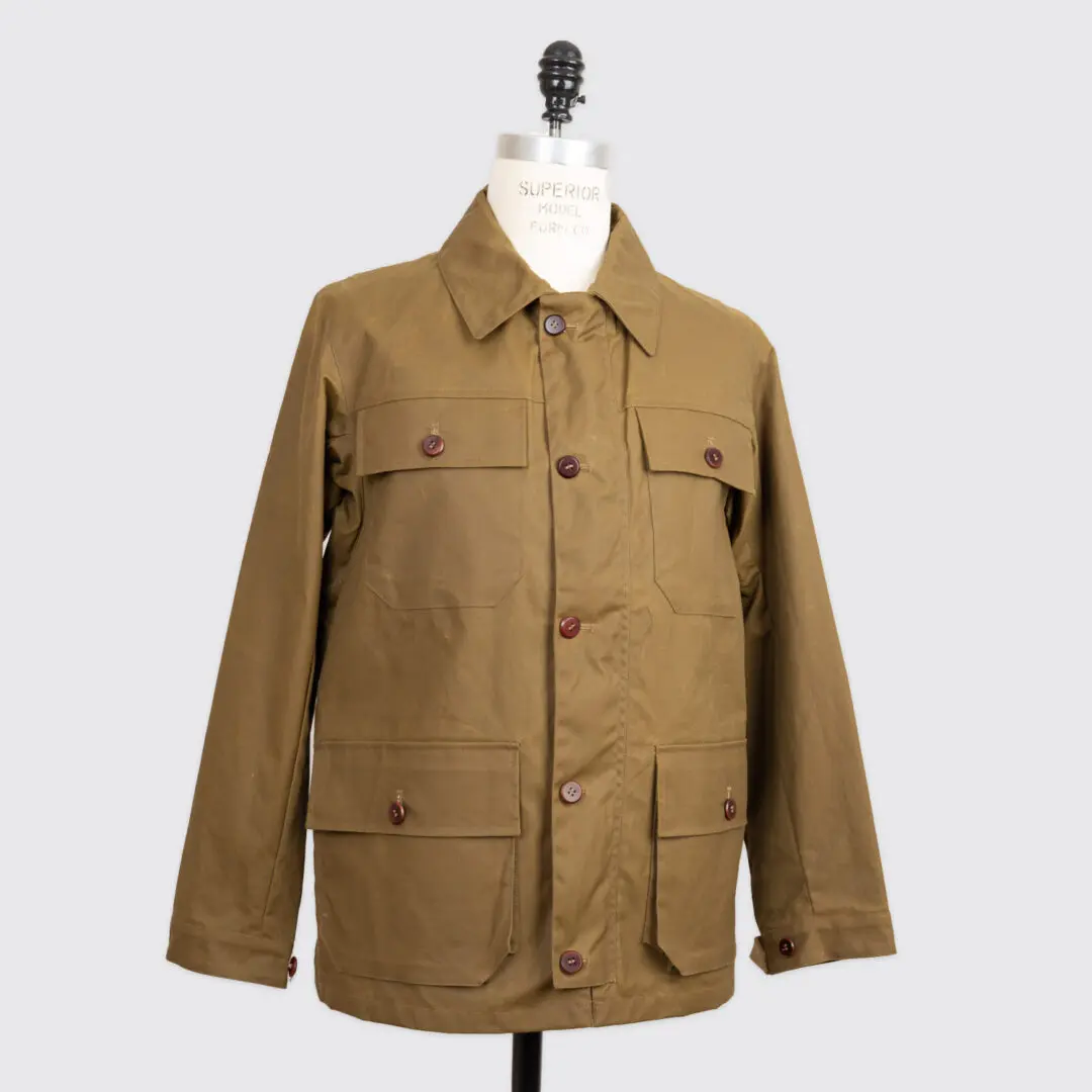 The Workers Club Size S Wax Canvas Field Jacket B. Millerain Khaki