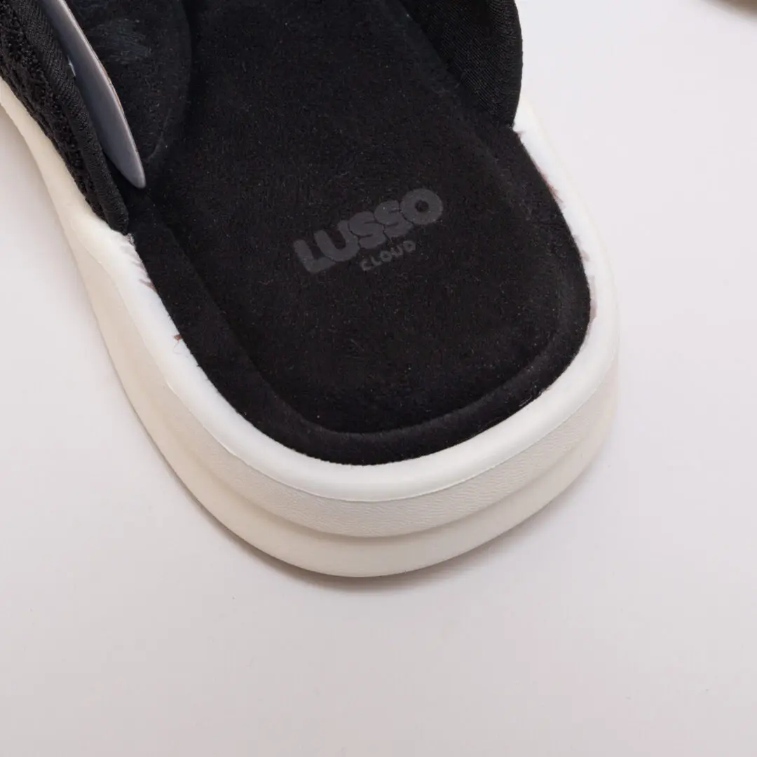 Lusso Cloud Pelli Slide Shoes Size US9 Men Jet Black Marshmallow