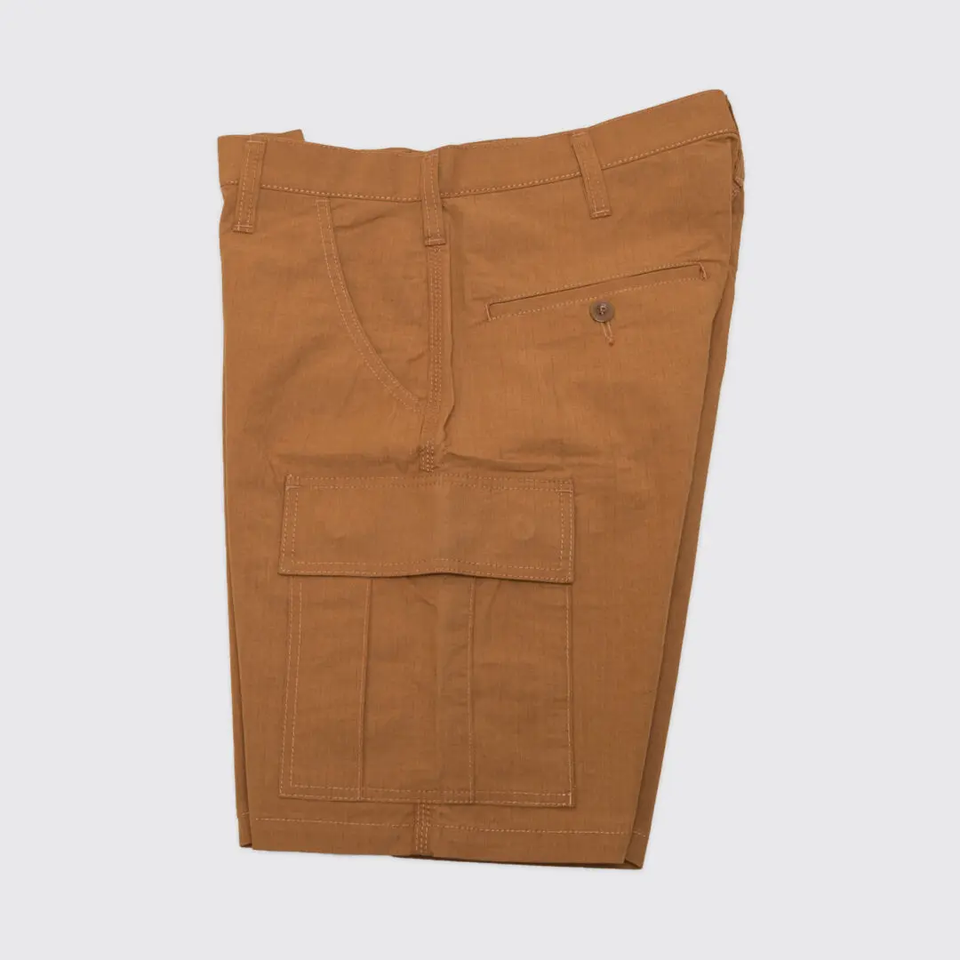 Iron Heart Cargo Shorts Brown 7oz Japanese Cotton Nylon Ripstop