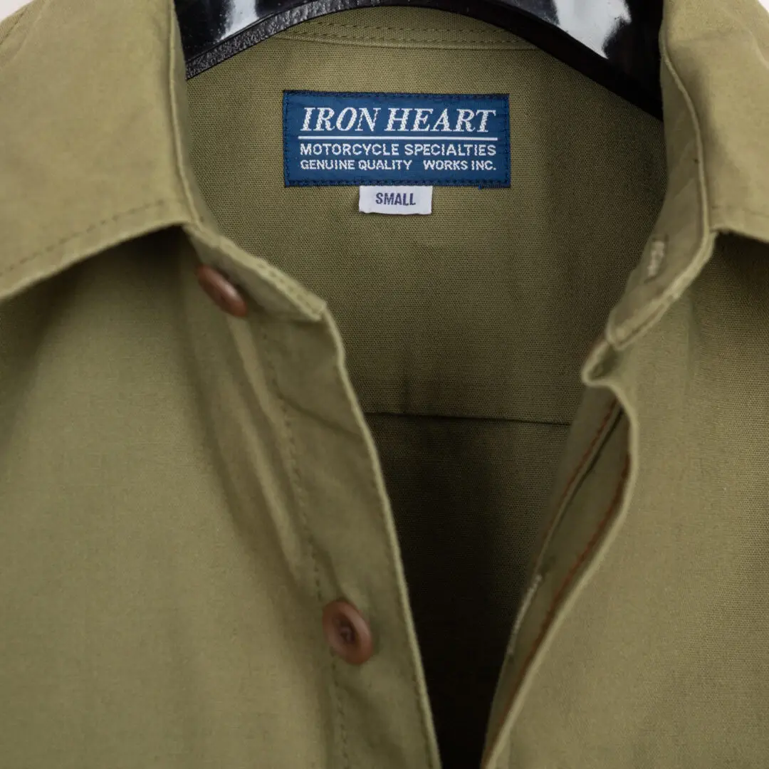 Iron Heart Military Shirt Size S Men Olive Green 9oz Cotton Canvas