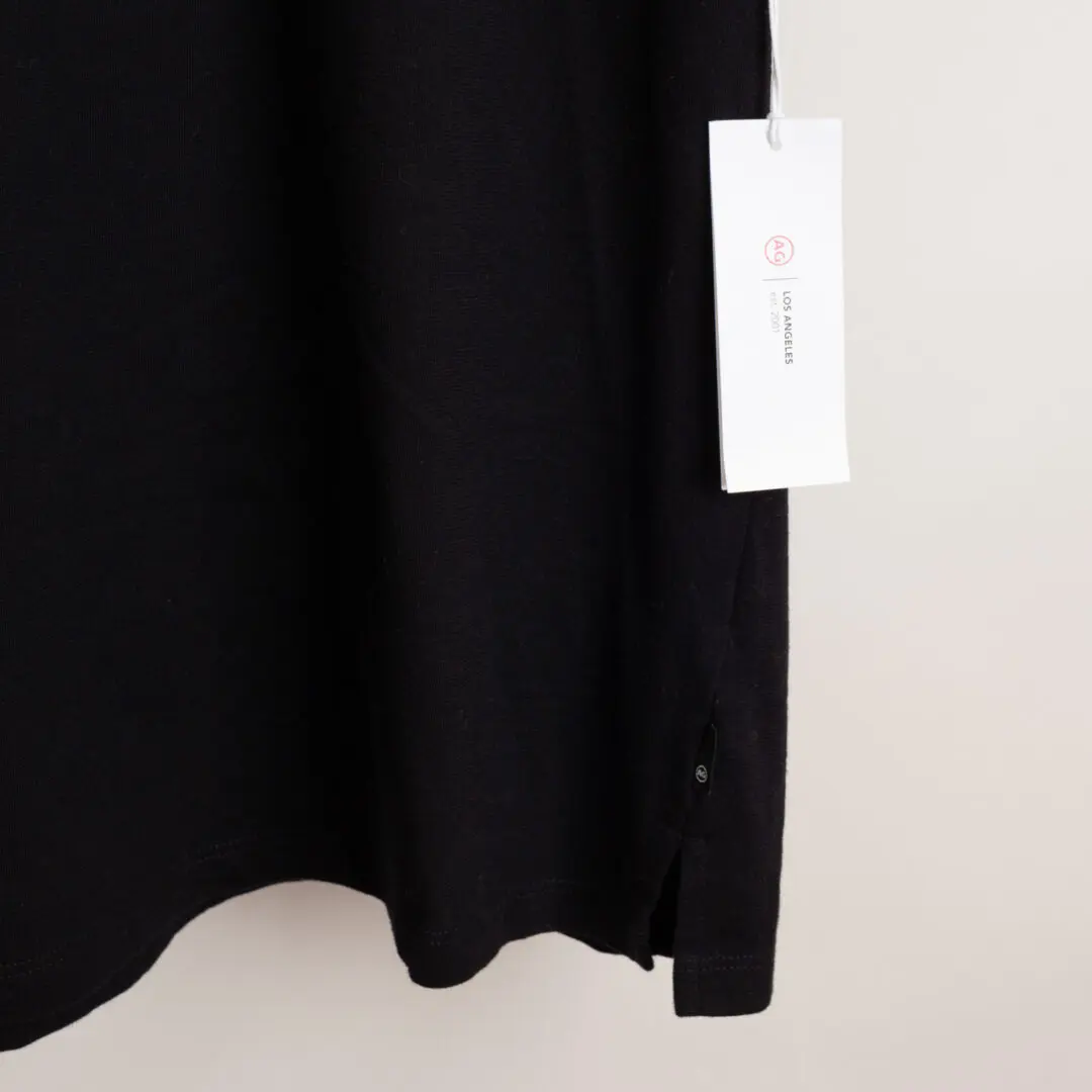 AG Adriano Goldschmied Bryce Johnny Collar Shirt Size M Black