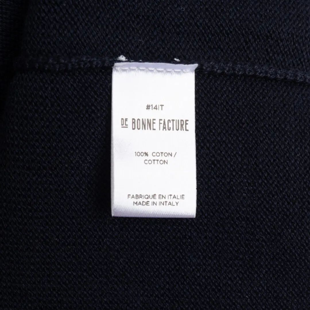 De Bonne Facture Sweater Organic Cotton Knit Vest Navy Blue