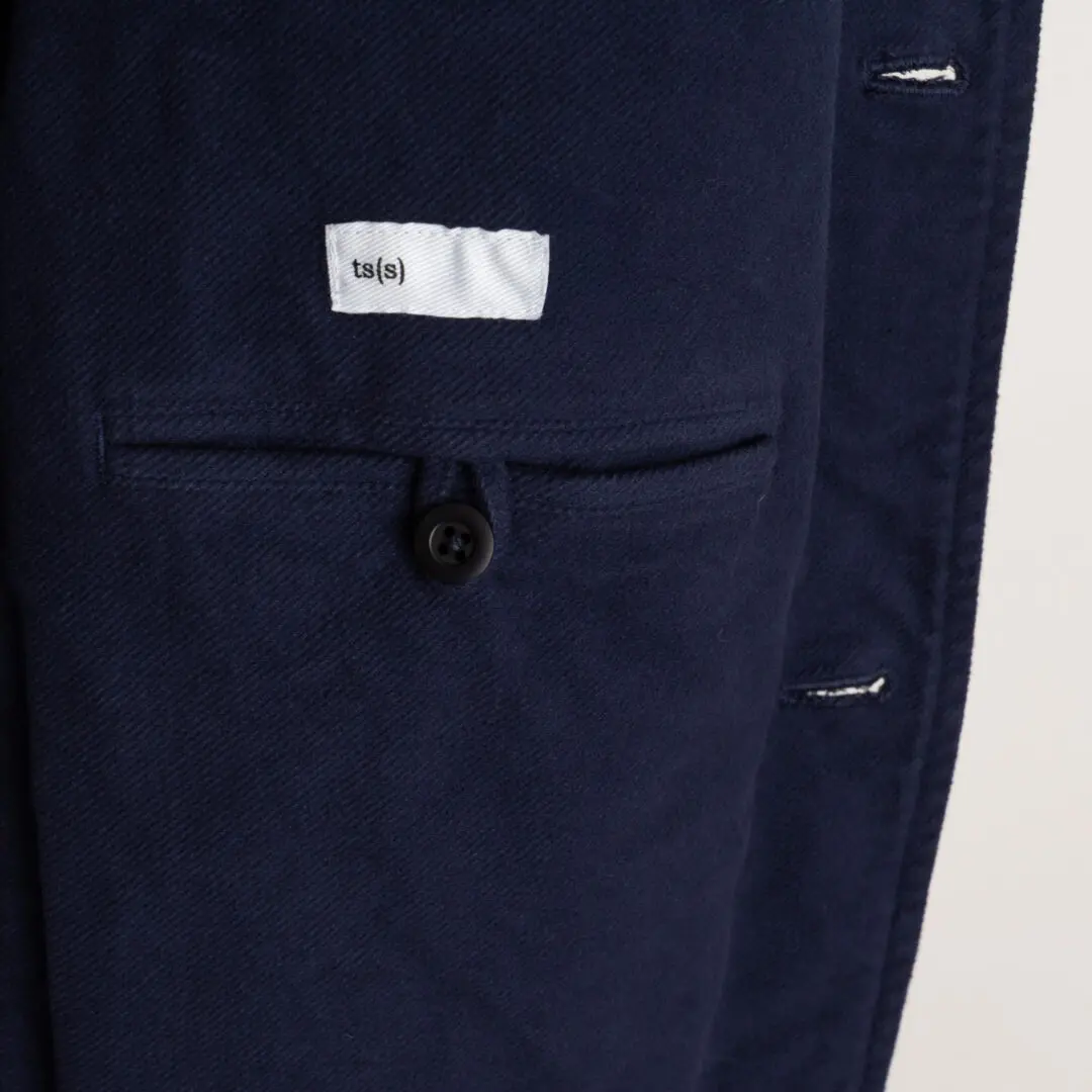 ts(s) Jacket Navy Blue Garment Dye Cotton Blend Moleskin Coverall