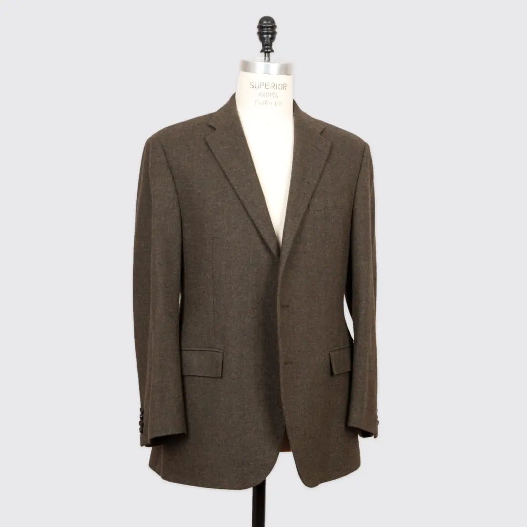 Polo Ralph Lauren Jacket Size 46R Green Tweed Wool Made in Italy