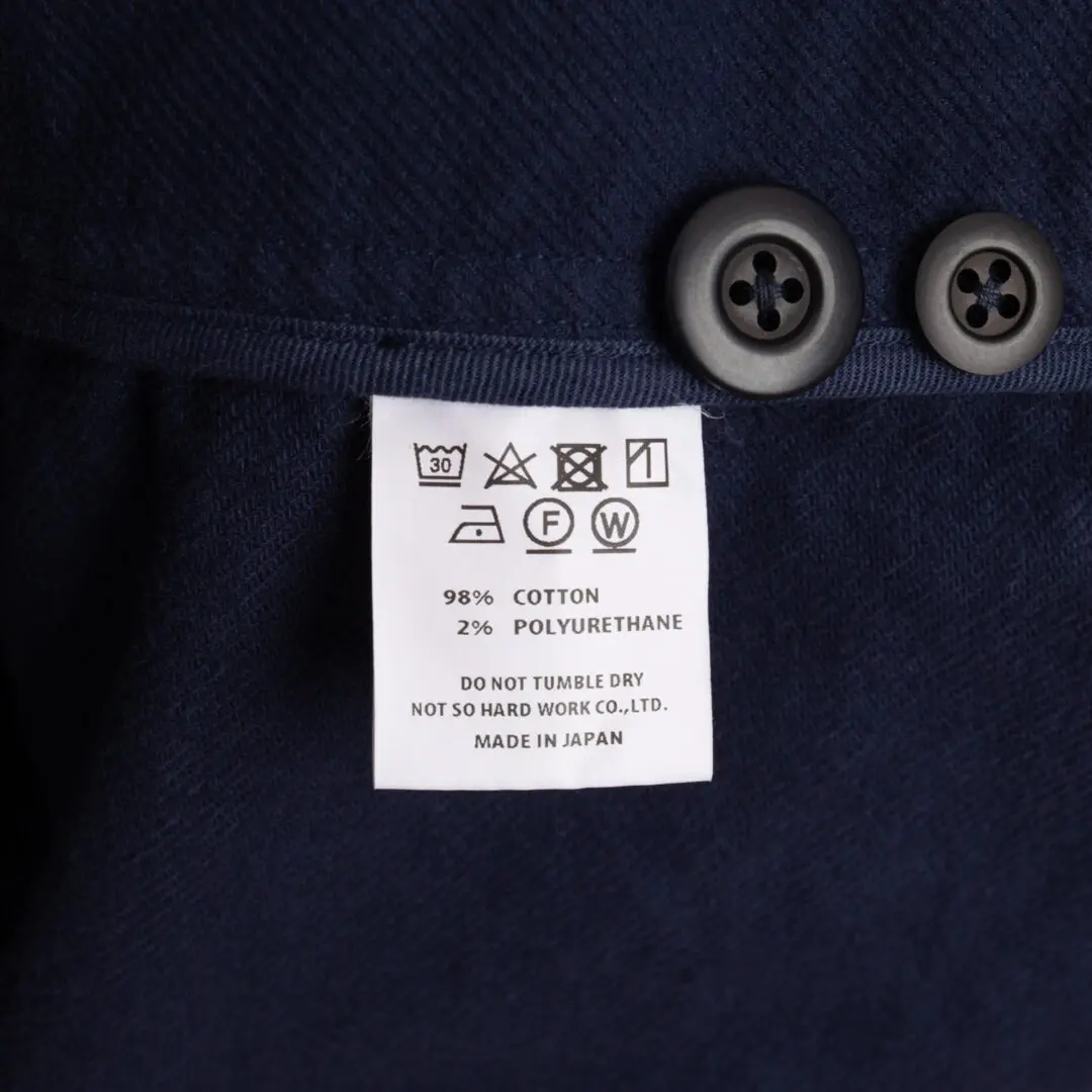 ts(s) Jacket Navy Blue Garment Dye Cotton Blend Moleskin Coverall