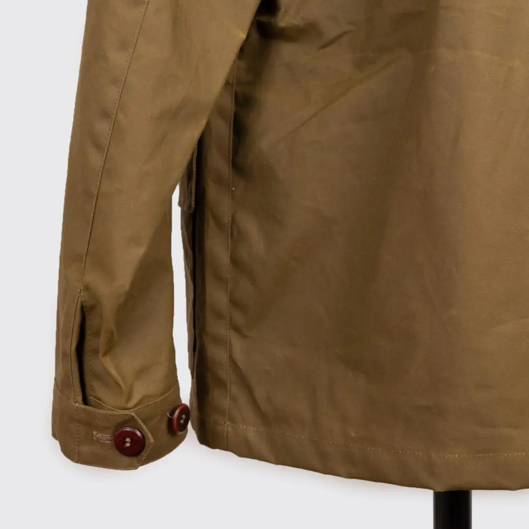 The Workers Club Size S Wax Canvas Field Jacket B. Millerain Khaki