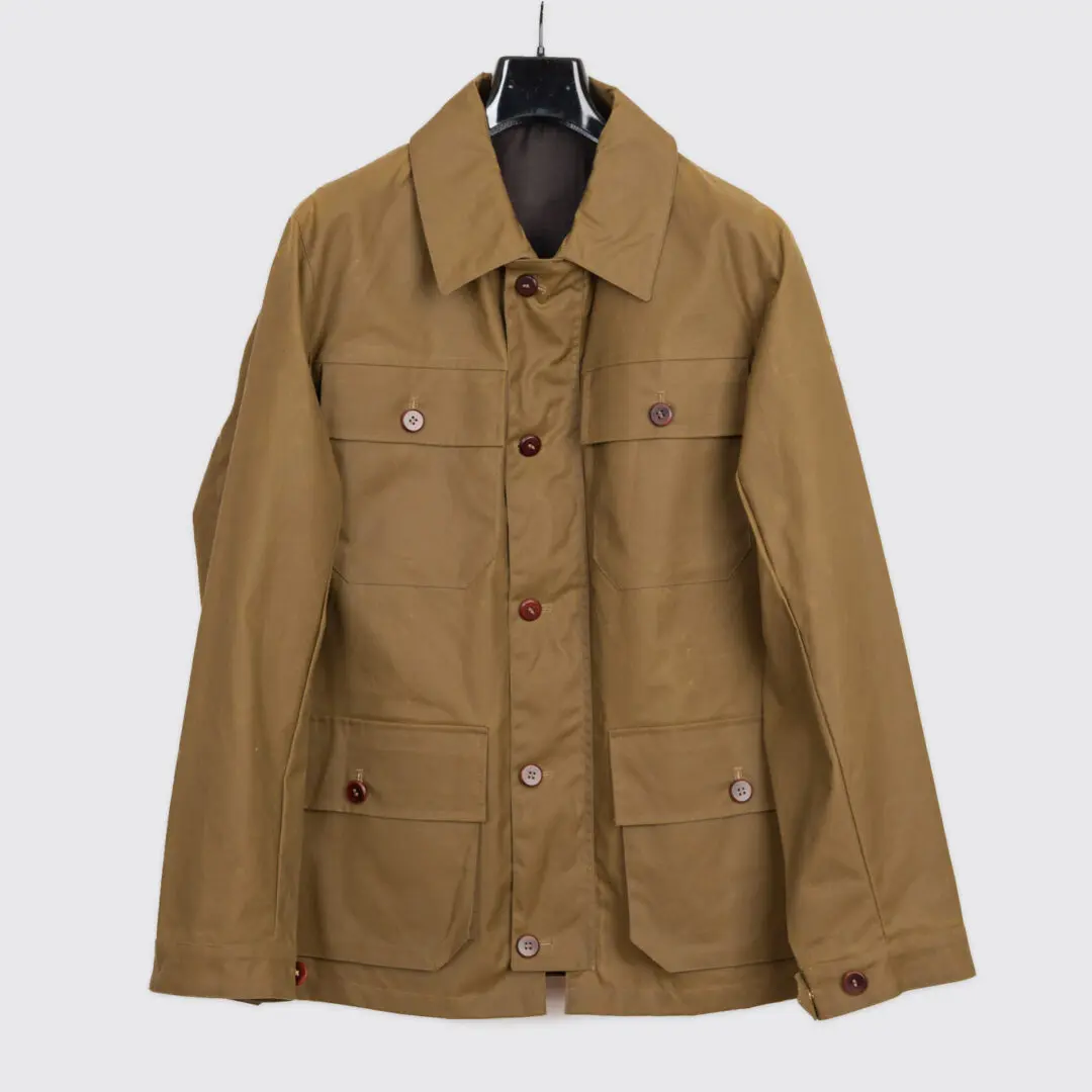 The Workers Club Size S Wax Canvas Field Jacket B. Millerain Khaki
