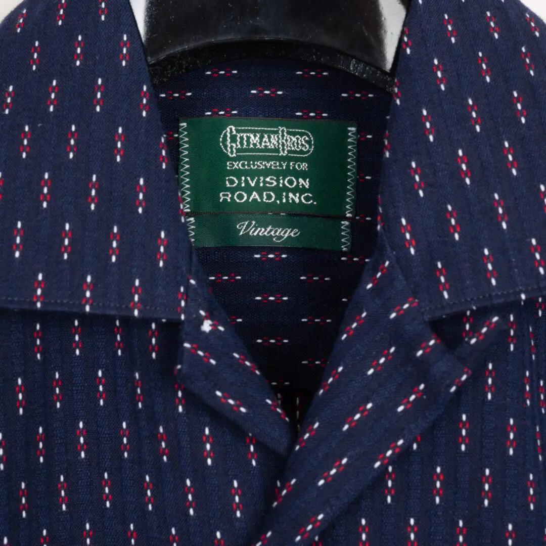 Gitman Vintage Camp Shirt Size 14.5 Navy Blue Check Short Sleeve