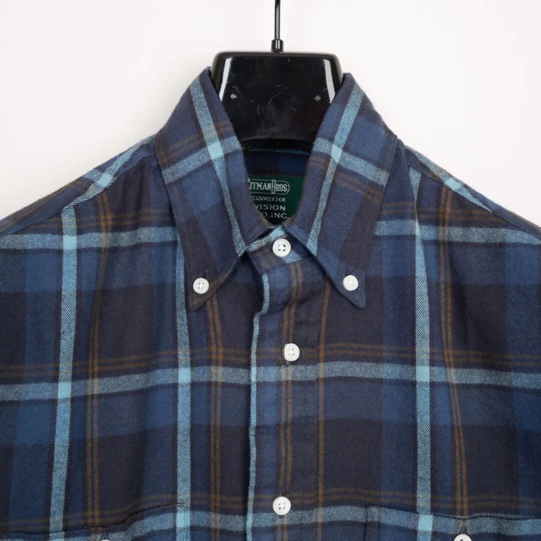 Gitman Vintage Shirt Size 14.5 Blue Japanese Brushed Cotton Twill